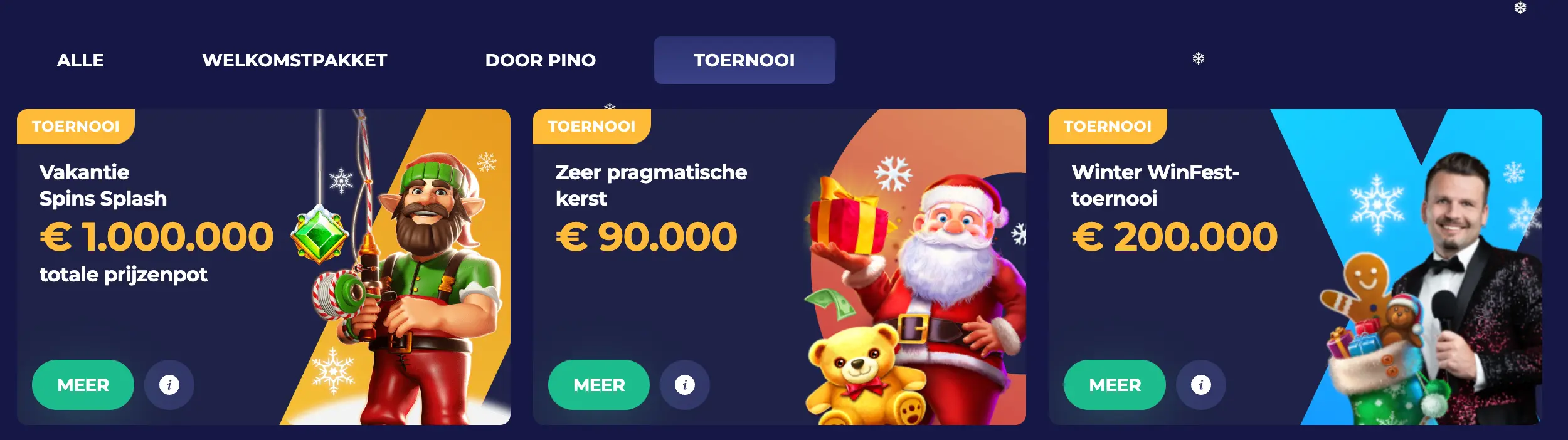 Casino Pino toernooien